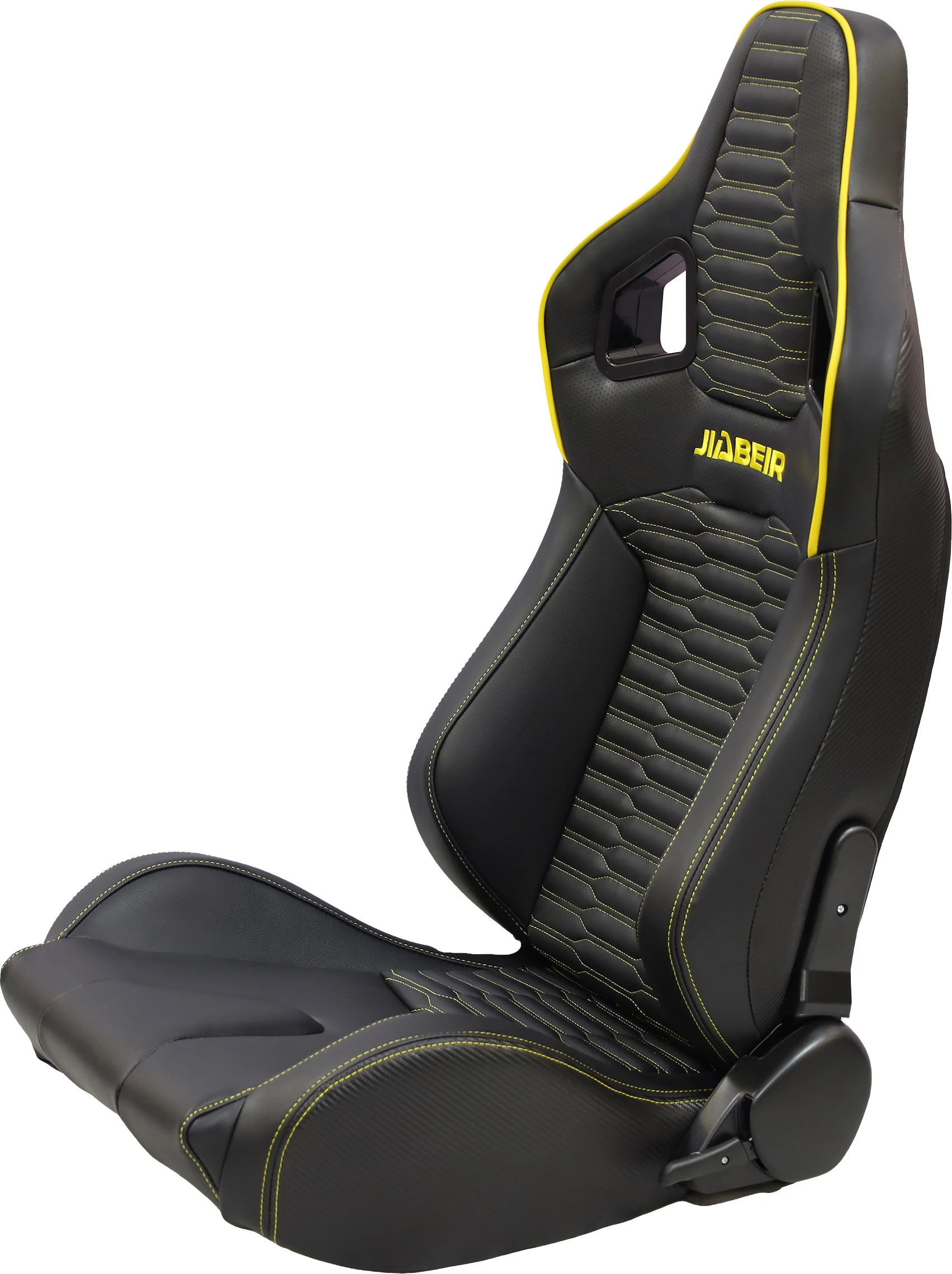 

Спортивное гоночное сиденье 2024 года, индивидуального дизайна, из черной кожи с желтой строчкой и карбоновым покрытием, регулируемое