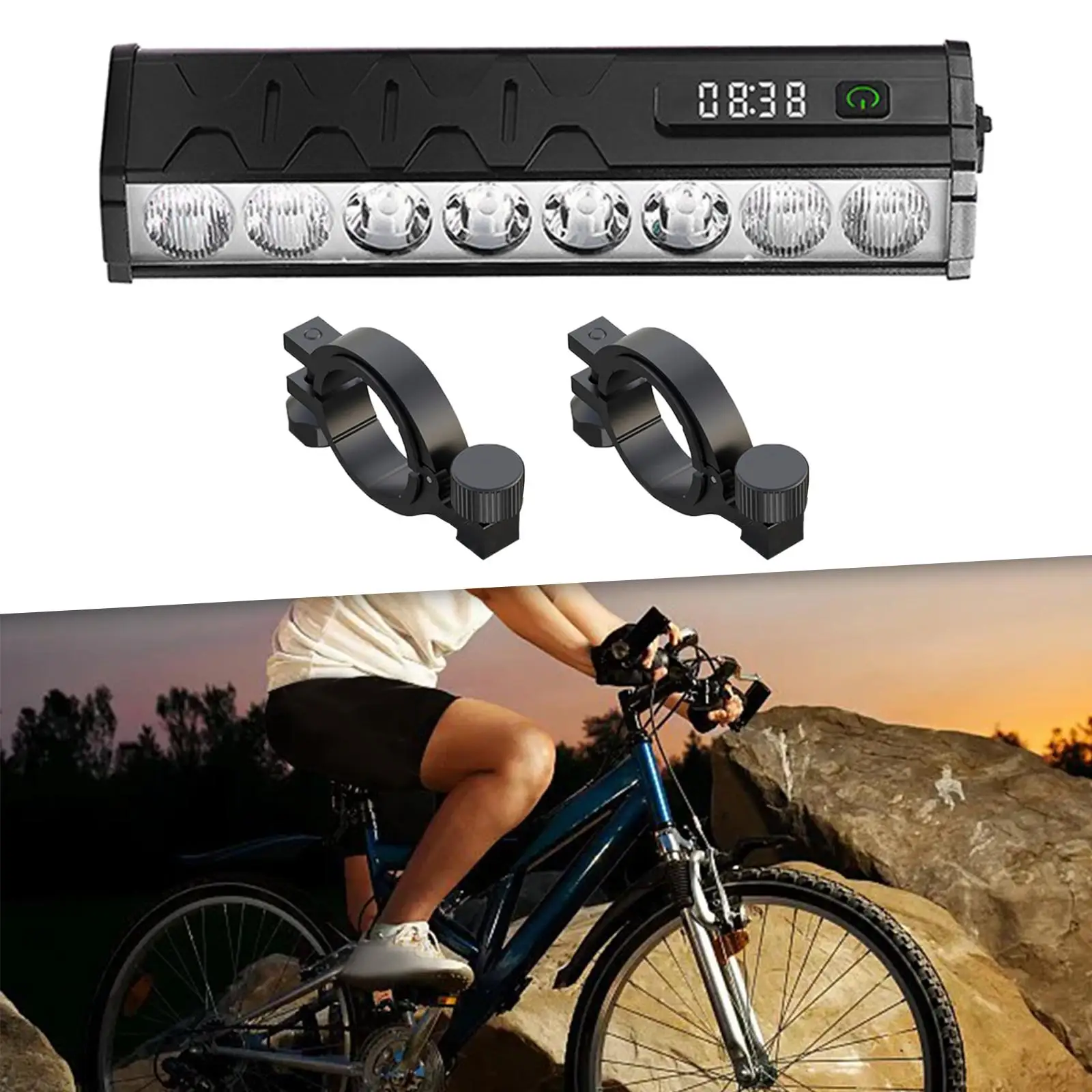 Bike Light for Night Riding Rechargeable Flashlight Handlebar Waterproof Multi Modes Bicycle Headlight Enthusiast Riding Sports