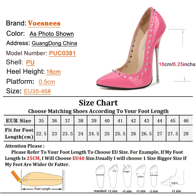 Rivet Woman Pumps 2024 New PU Leather Nightclub Stilettos Ladies Sexy Pointed Toe Shoes Plus Size 46 Party Extreme High Heels