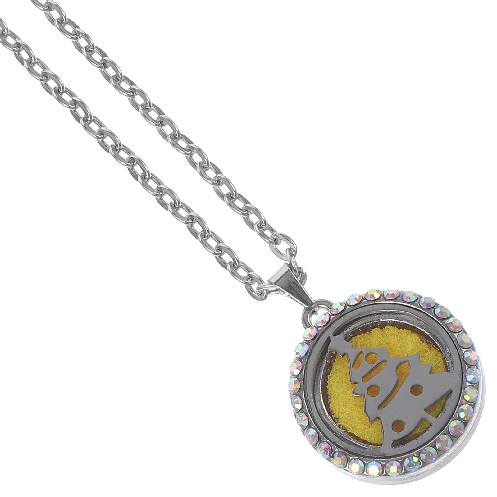 قطعة واحدة من قلادة سلسلة مدلاة الزيوت العطرية للنساء قلادة جميلة بتصميم منحوت هدية مثالية للحب والبركة