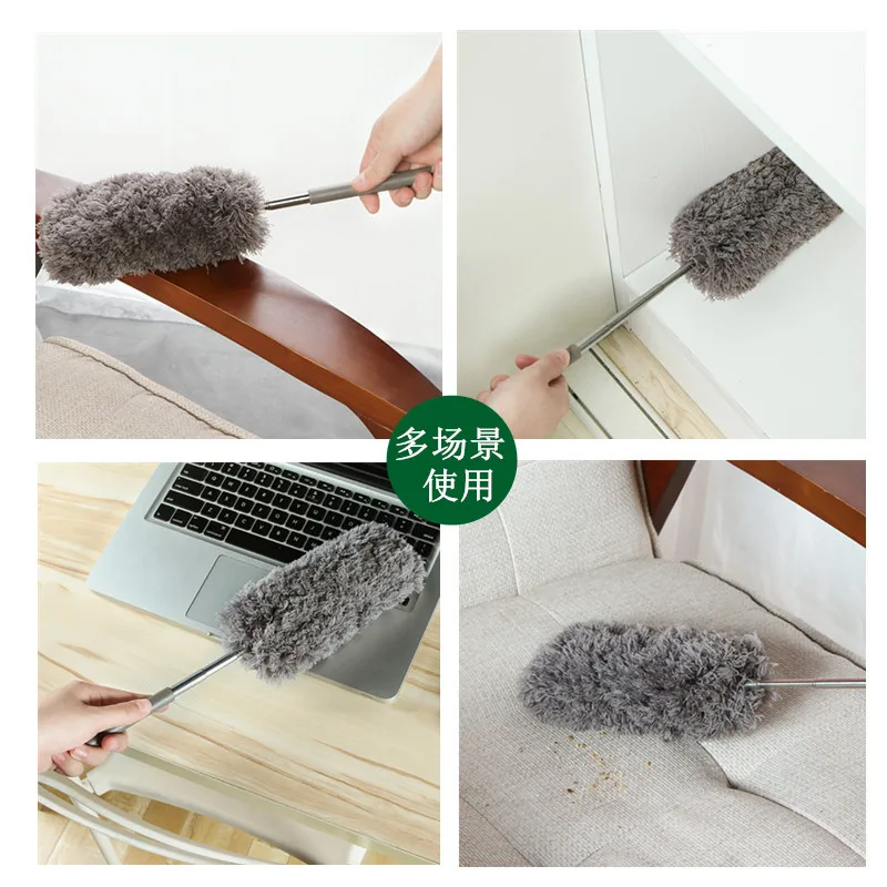 Dust Duster Fiber Stainless Steel Mini Electrostatic Magic Mites Window Furniture Collector Household Tool Cleaning Brush