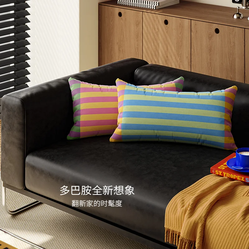Pillow Case Rainbow Reflection Cushion Cover Case 30x70cm for Home Sofa Bedroom Living Room Strip Velvet Pillowcase Rectangle