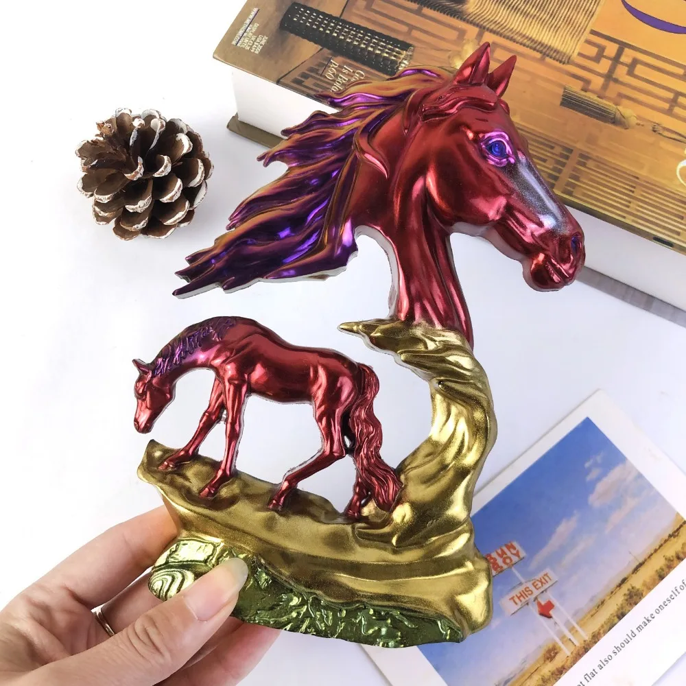 Skeleton Horse Sculpture Ornament Silicone Mold DIY Living Room Wall Stickers Hanging Impression Horse Epoxy Resin Molds