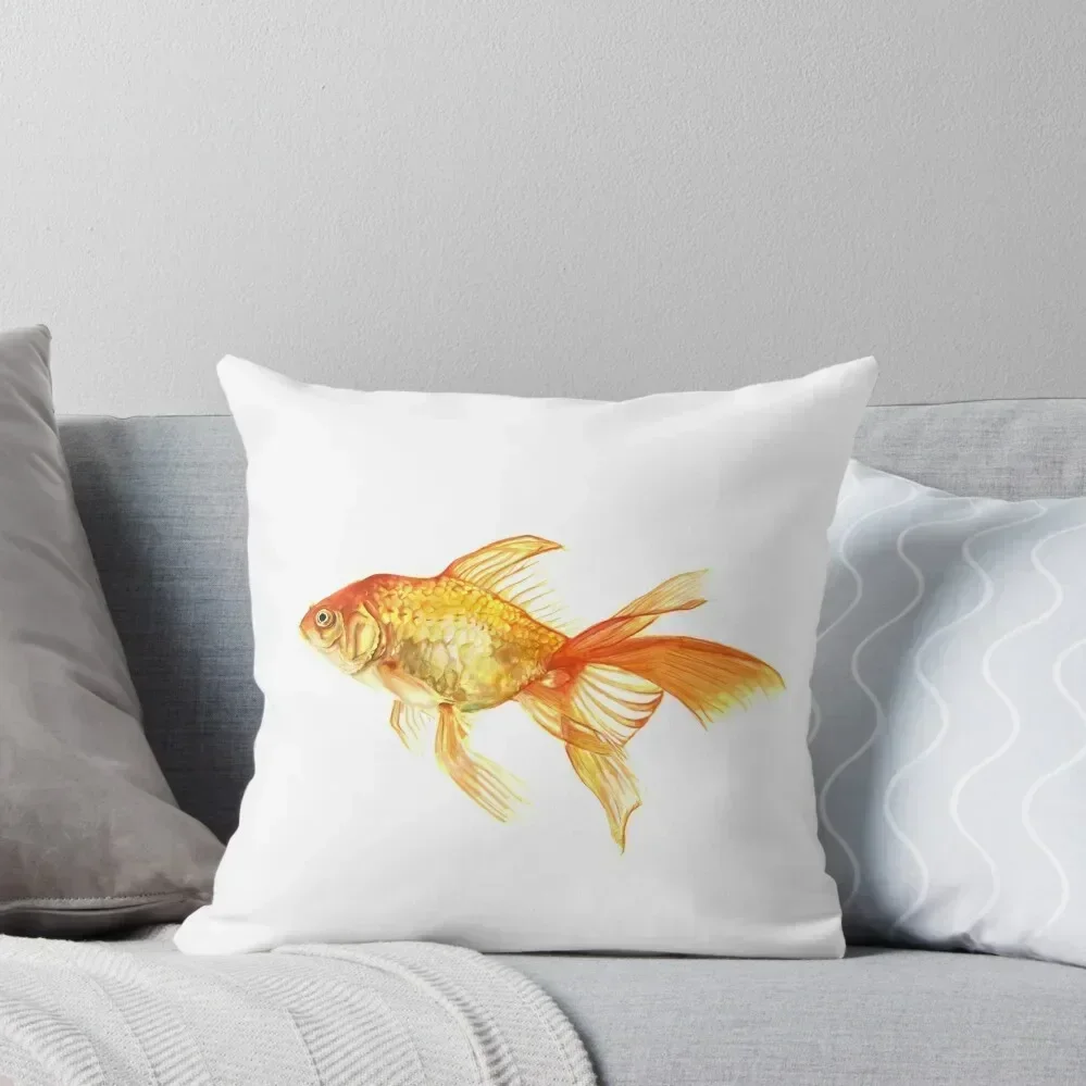 

Golden One - Goldfish Painting Throw Pillow home decor items luxury decor Decorative Cushions For Luxury Sofa Sofa Covers pillow