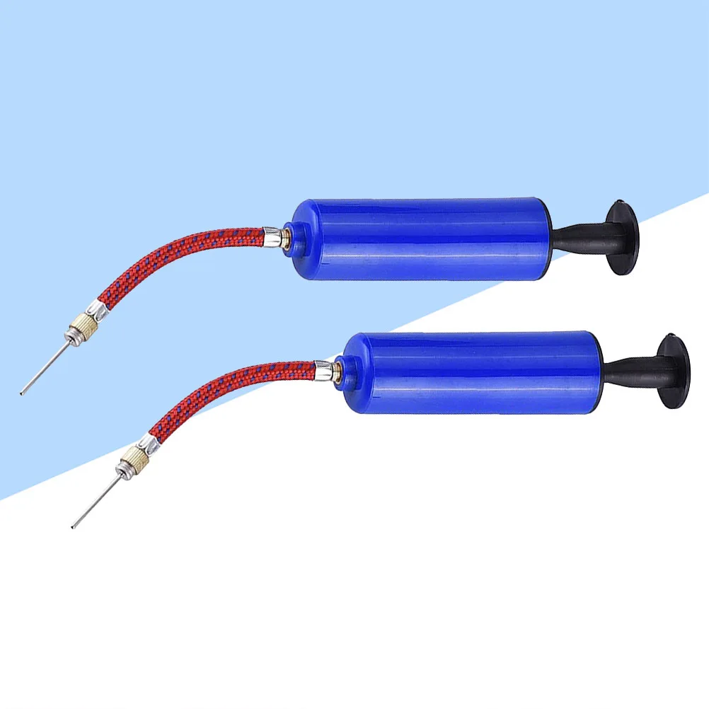 2세트 농구 공기 주입기 스포츠 공 펌프 휴대용 공기 펌프 바늘 홀더 내구성이 뛰어나고 휴대가 간편함