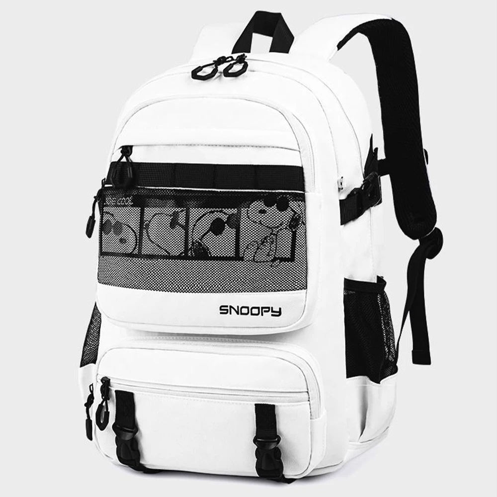 Snoopy Large Capacity Multi Compartment Backpack Waterproof Oxford School Bag Unisex Student Travel Laptop Casual Daypack