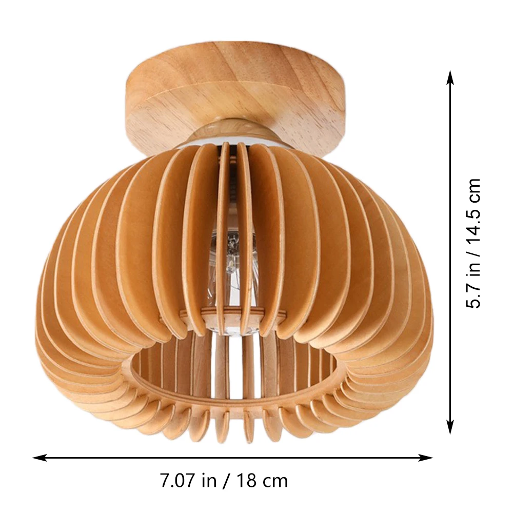 

Japanese Style Wooden Ceiling Lamp Flush Mount Light Fixtures Durable Elegant Bedroom Hallway Balcony Lighting Solution