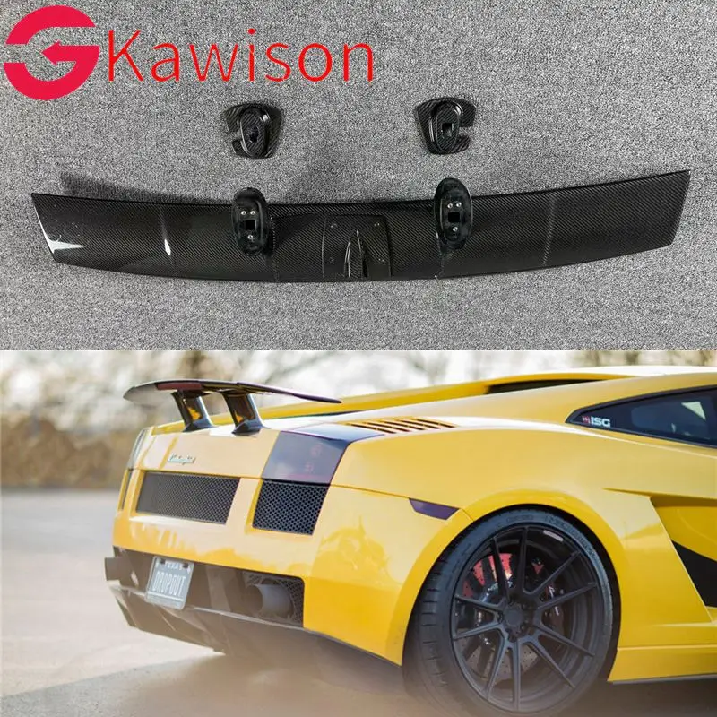 Car Styling For Lamborghini Gallardo LP540/LP550/LP560 2007-2014 Real Carbon Fiber Rear Trunk Boot Lip Spoiler Wing Decoration