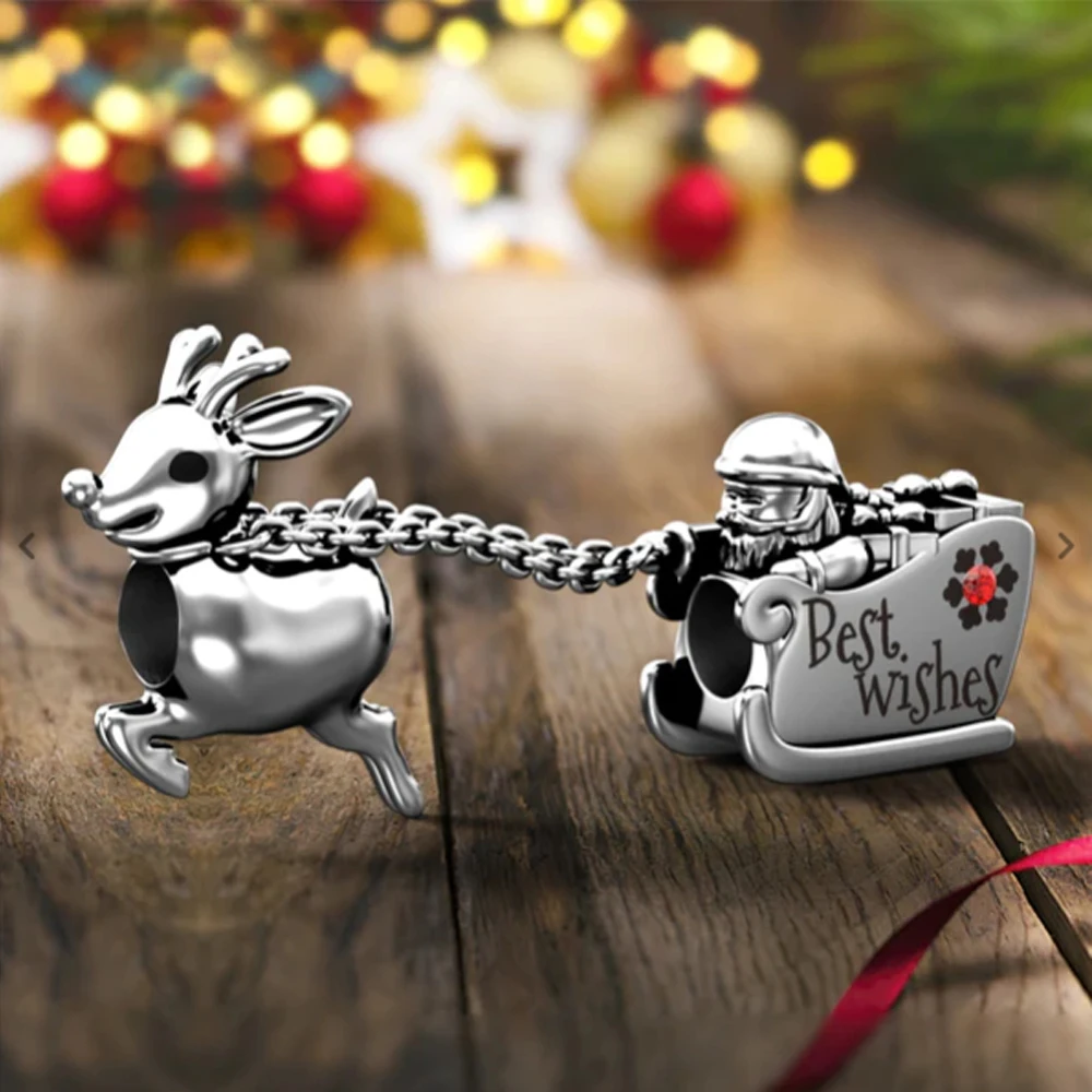 New 925 Silver Christmas Halloween Gifts Apple Pendants Charms Beads Fit Original Pandora Bracelet DIY Jewelry For Women 2024