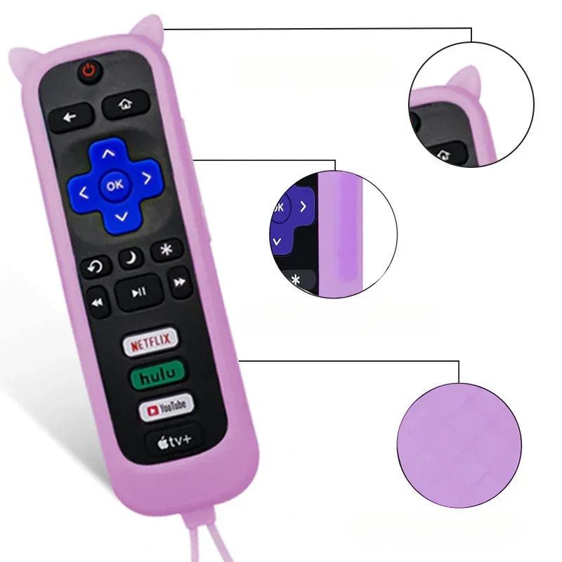 Remote Case for Roku Cover for TCL Roku TV Steaming Stick Silicone Protective Controller Universal Replacement Sleeve Skin Glow