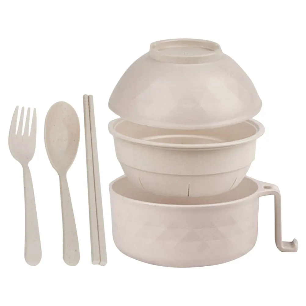 

Ramen Bowl Set 3 Parts Soup Drain Noodle Top Microwave Dishwasher Safe Home Party Restaurant Use Thick Sturdy Multi Functional