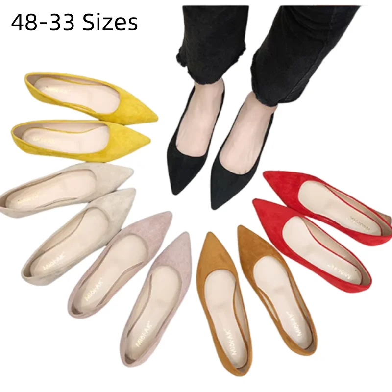 

Hot New 2023 Fashion Designer Flats Shallow Mouth Pointed Toe Prenant Women Italian Shoes Slip-Ons TPR Soles Black Yellow 48-32