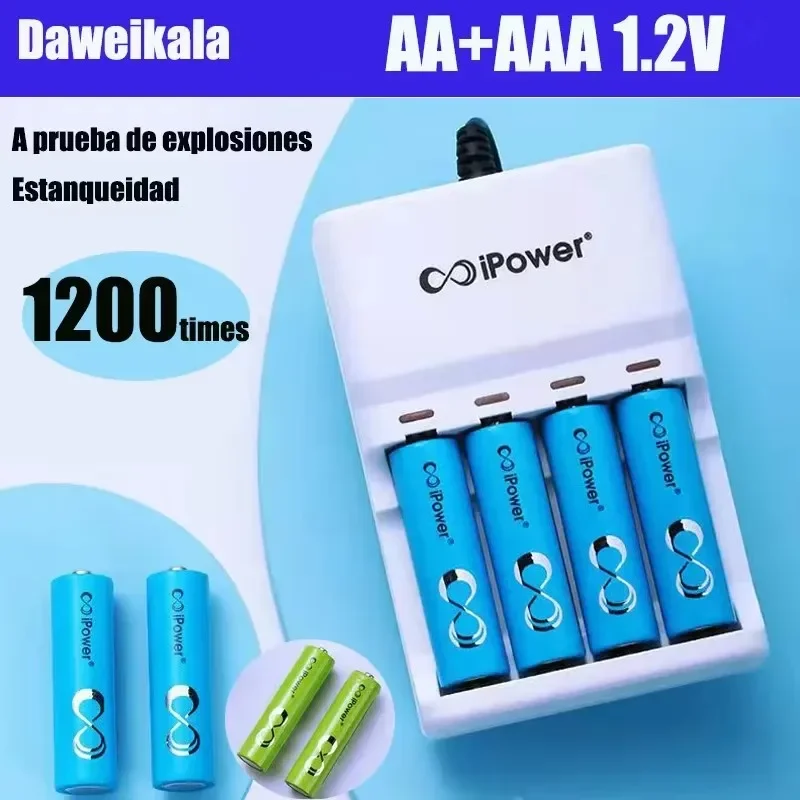 AA + AAA 1,2 V Batería Recargable Ni - MH AA 1000 Mah 3a Batería De Flash Aaa Con Soporte De Batería 2pcaaa / AA