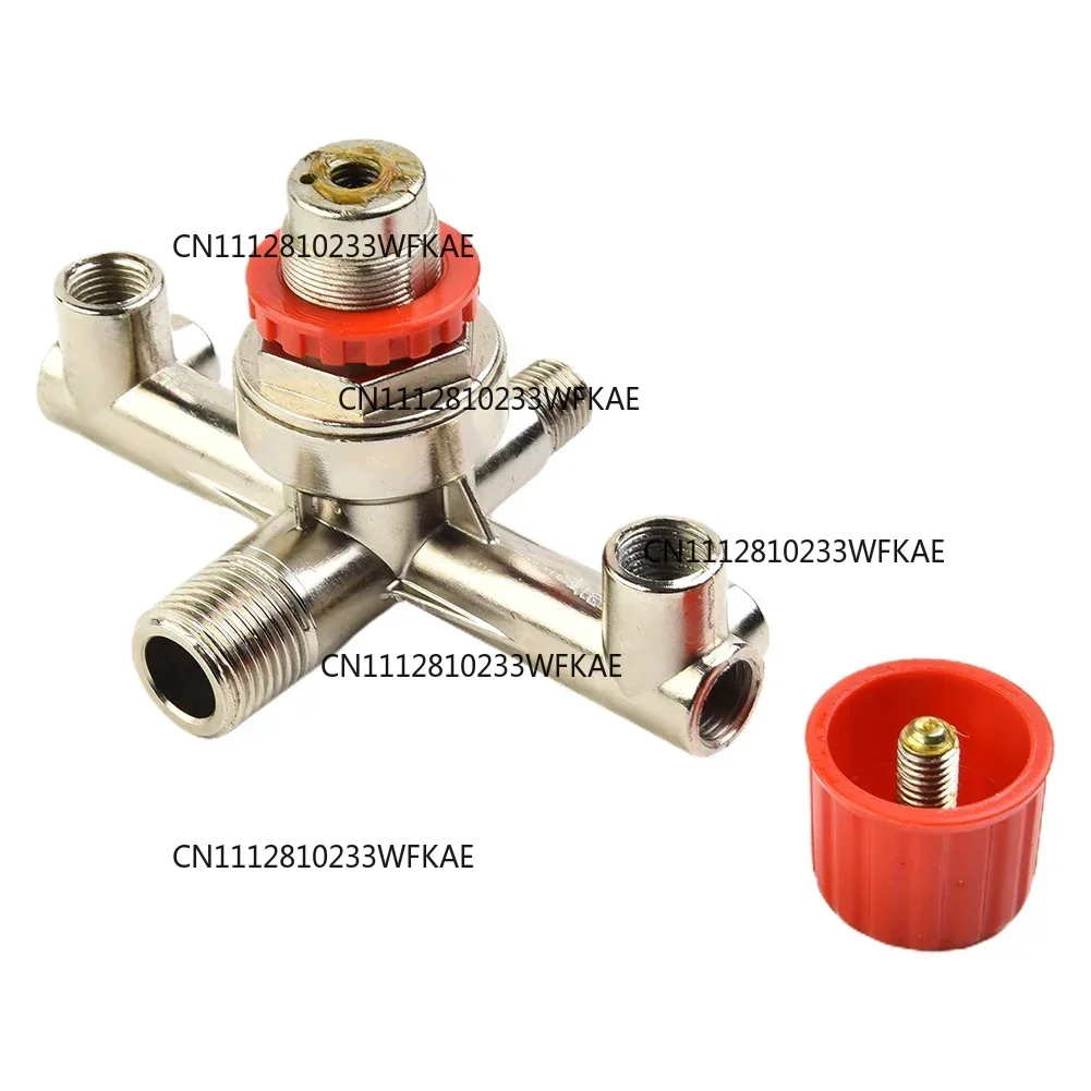 2pcs  Tool Air Compressor Alloy Outlet Tube Switch Pressure V-Ring 3 Heads Brand New Practical Regulator Valve Adjustable