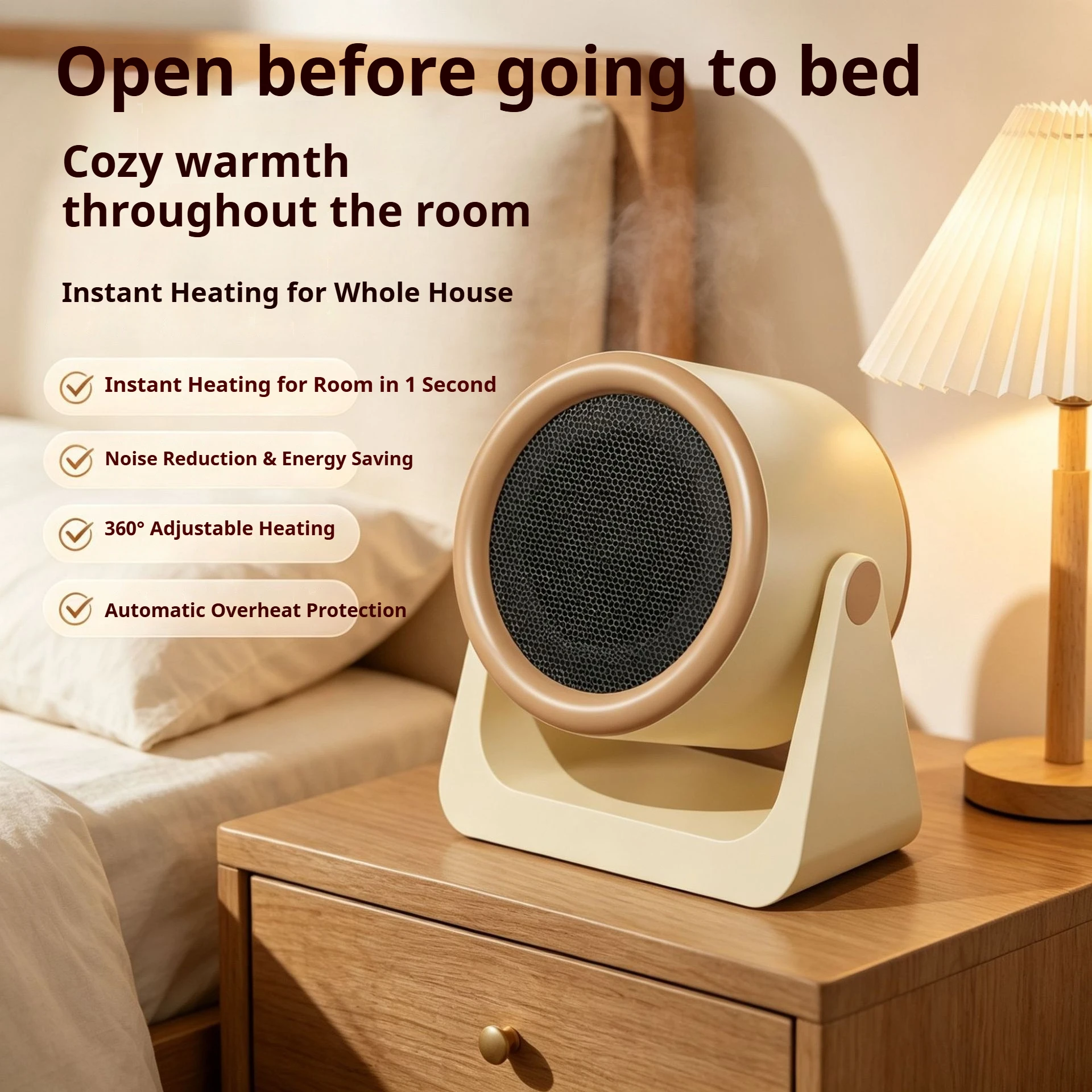 Desktop Heater Small Household Dormitory Mini Quick Heating Silent Energy Efficient Air Blower Appliances Room Warmer for Office