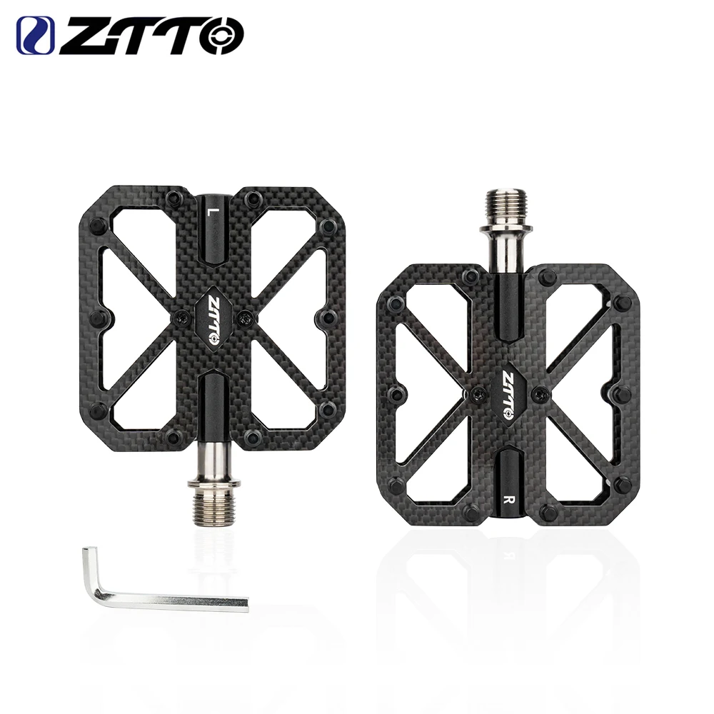

Ultra - Light Carbon Fiber Bike Pedals, 3 - Bearing, Titanium Alloy Axle, Anti - Slip, for Road/Mountain/Folding Bikes
