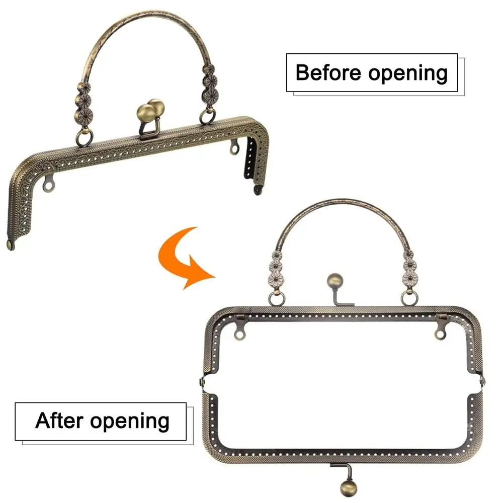 18CM/20CM Purse Clasp Frame Bag Kiss Clasp Lock Metal Purse Frame for DIY Craft Purse Bag Making Handle Bag Accessories