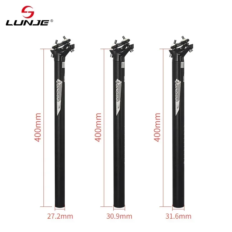 LUNJE Mountain Road Bicycle Seatpost Ultralight Aluminum Alloy MTB Bike Seat Post Seat Tube 27.2/30.9/31.6mm*400mm Cycling Parts