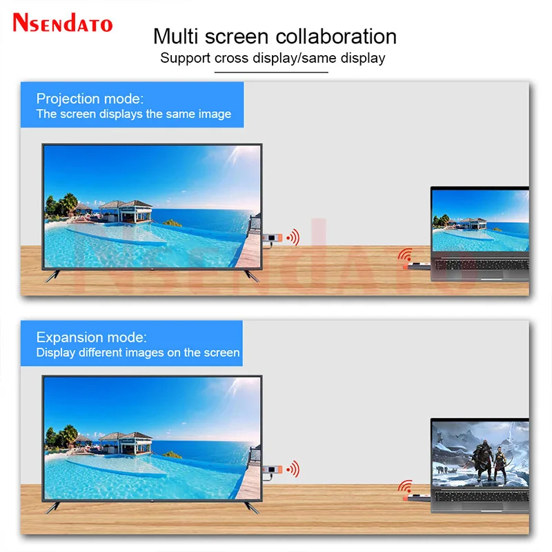 50M HDMI Wireless Video Transmitter and Receiver Extender 1080P@60hz Wireless HDMI Wifi Display TV Stick Dongle Adapter PC to TV image 6