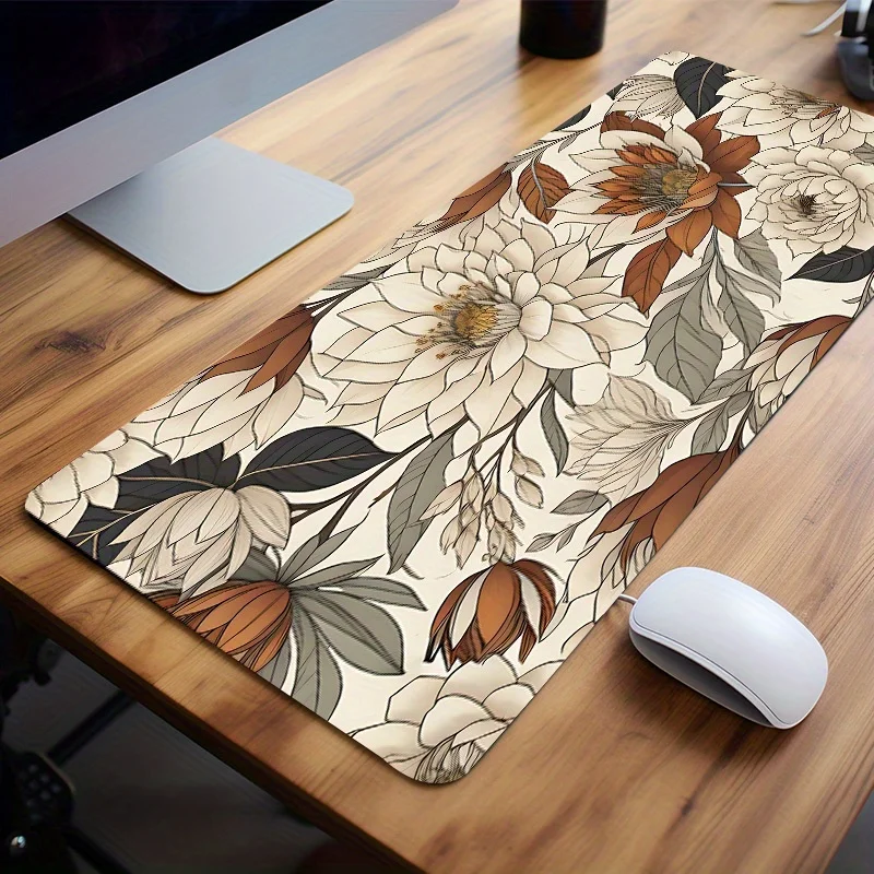 

Vintage Art Flower Mouse Pad: Non-slip Rubber Gaming Desk Mat for Office Decor