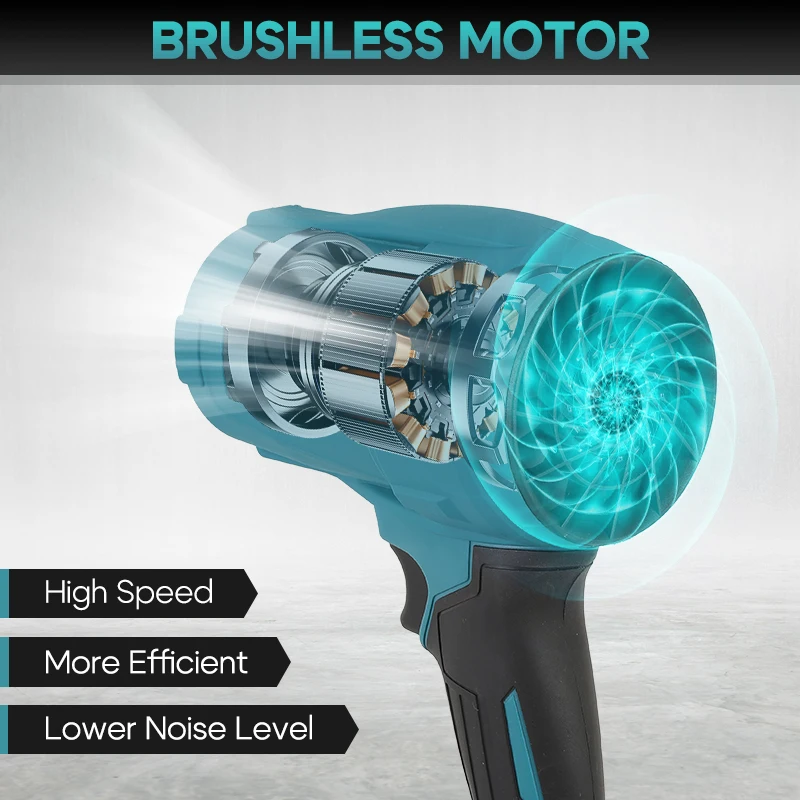 4000W Brushless Electric Turbo Blower Jet Fan 400M/S 800000RPM Handheld Leaf Blower Dust Blowing Tool for Makita 18V Battery Pin - Image 4