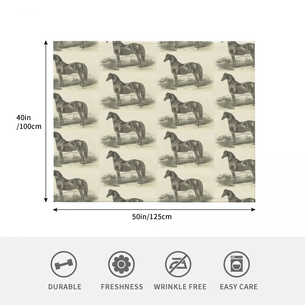 خمر مورغان الحصان النقش رمي بطانية العلامة التجارية الفاخرة مصمم متعدد الأغراض المصممين البطانيات