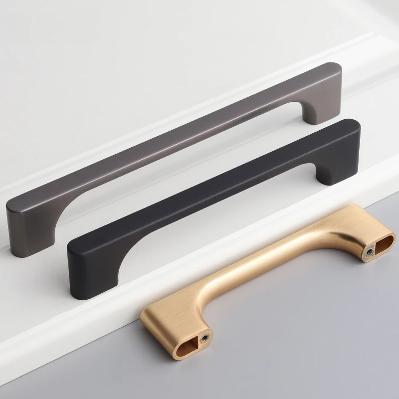 Zinc Alloy Furniture Handles Kitchen Cabinet Door Drawer Handles Hole Center 96/128/160mm Furniture Accessories for Wardrobe