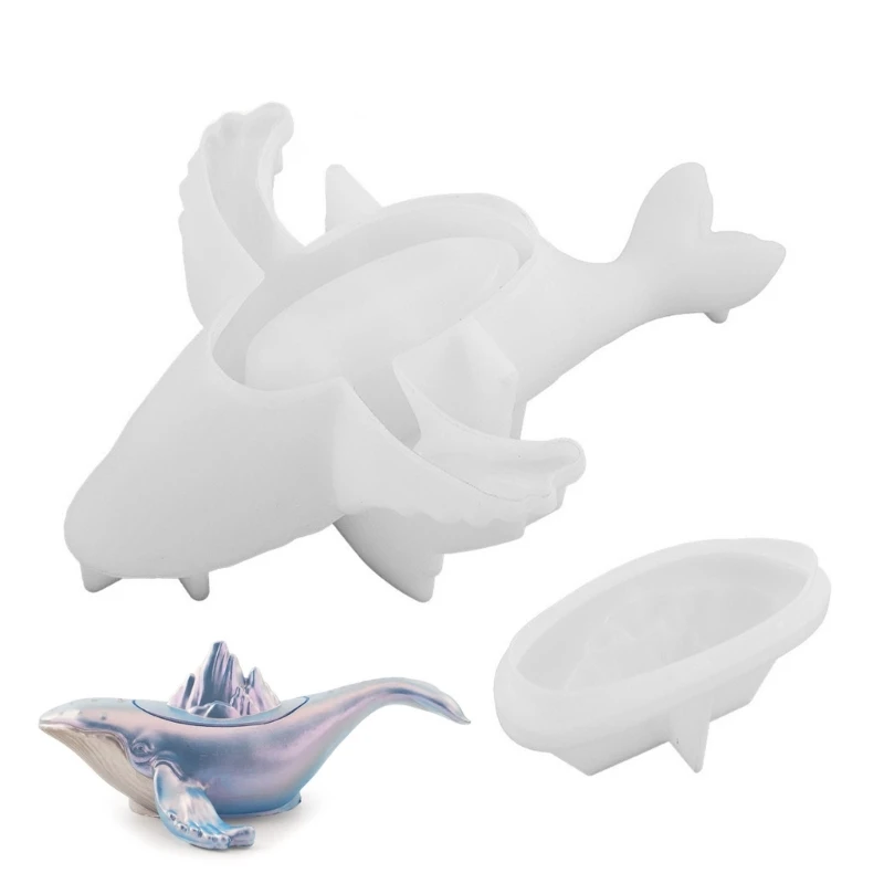 Molde silicone animal oceano baleia criativa para caixa armazenamento molde recipiente joias