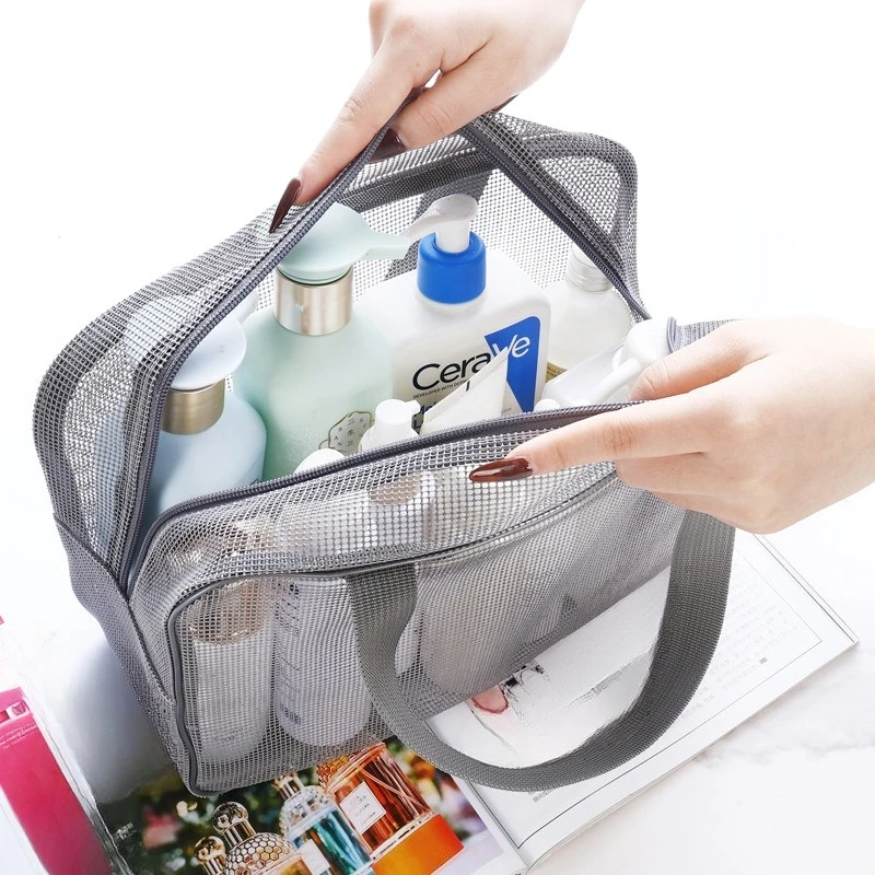 Neue Bade Tasche Mesh Dusche Kulturbeutel Reise Make-Up Lagerung Halter Tragbare Bade Tasche Mesh Dusche Kulturbeutel Tragbare – Detail 8