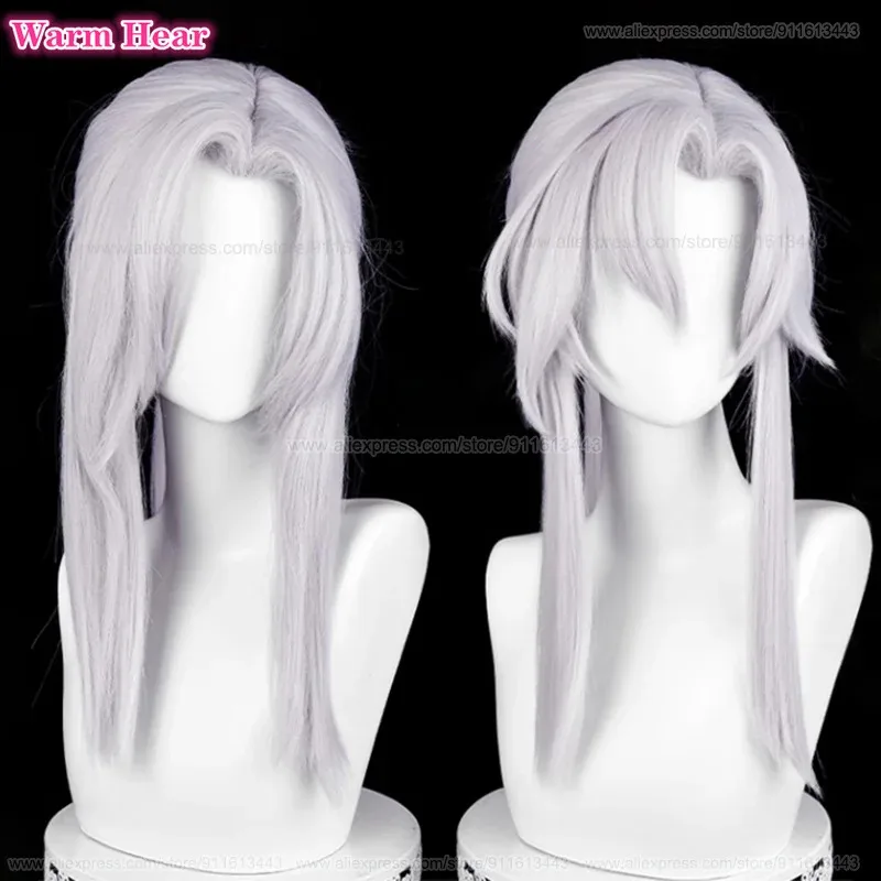 

Длинные 74 см Ферид Вантори, косплей, аниме, серебристо-белые серьги с хвостиком, термостойкие волосы, парики для Хэллоуина + шапочка для парика