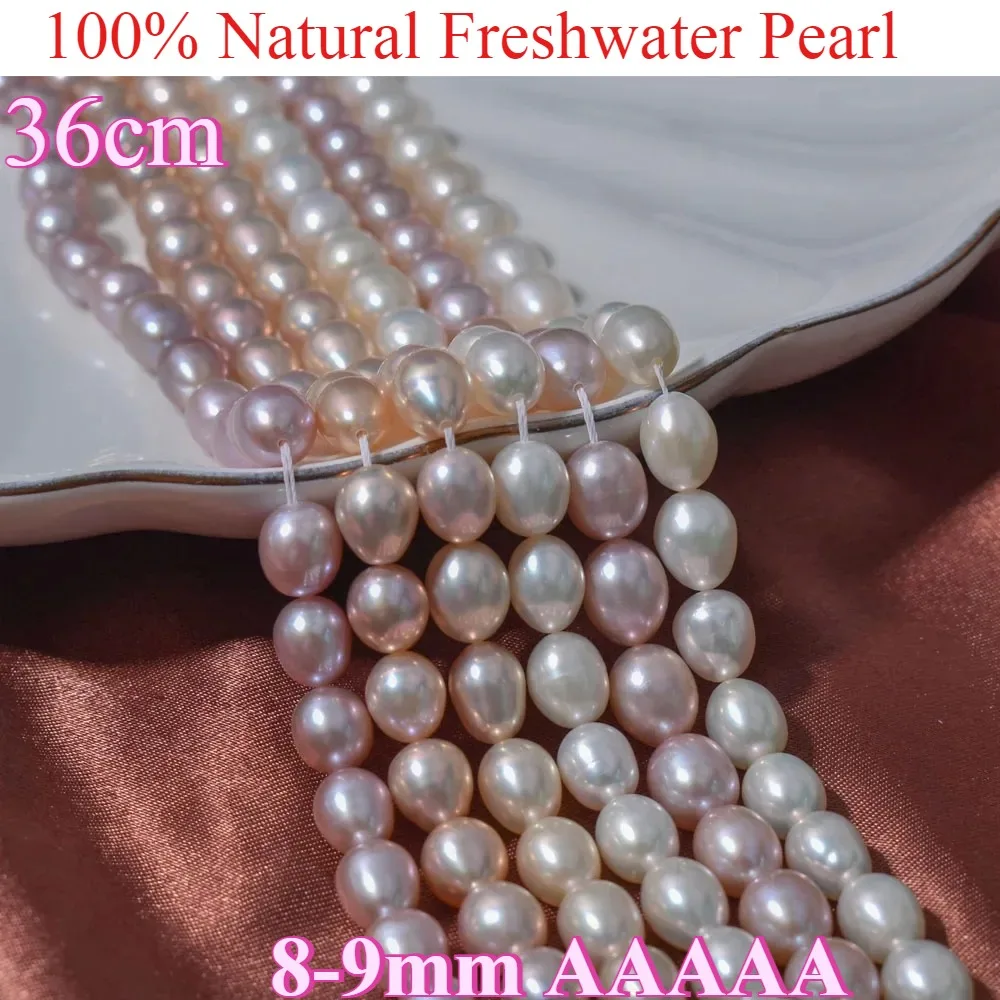 

8-9mm AAAAA High Gloss Flawless Rice Shape Loose Bead Natural Freshwater Pearl for Jewelry Making DIY Necklace Accessory Wedding