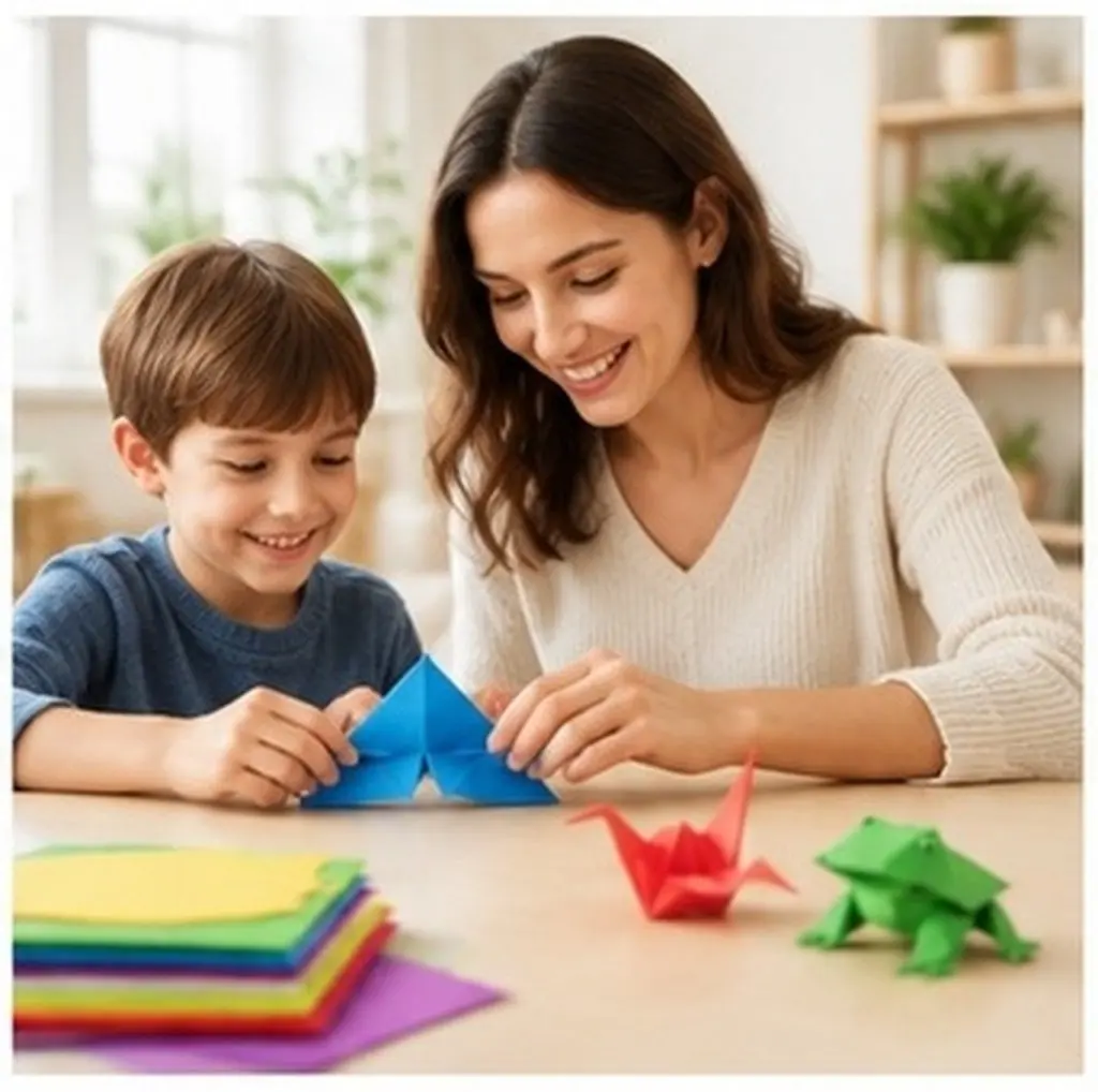 Origami Paper 200 Sheets Bright Dual-Sided Folding Paper for Kids DIY Craft, School & Kindergarten Activities