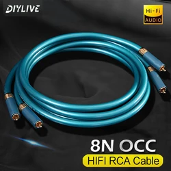 DIYLIVE High wind Ortofon 8N high purity square core copper fired audio signal cable audio RCA double lotus wire scattered money