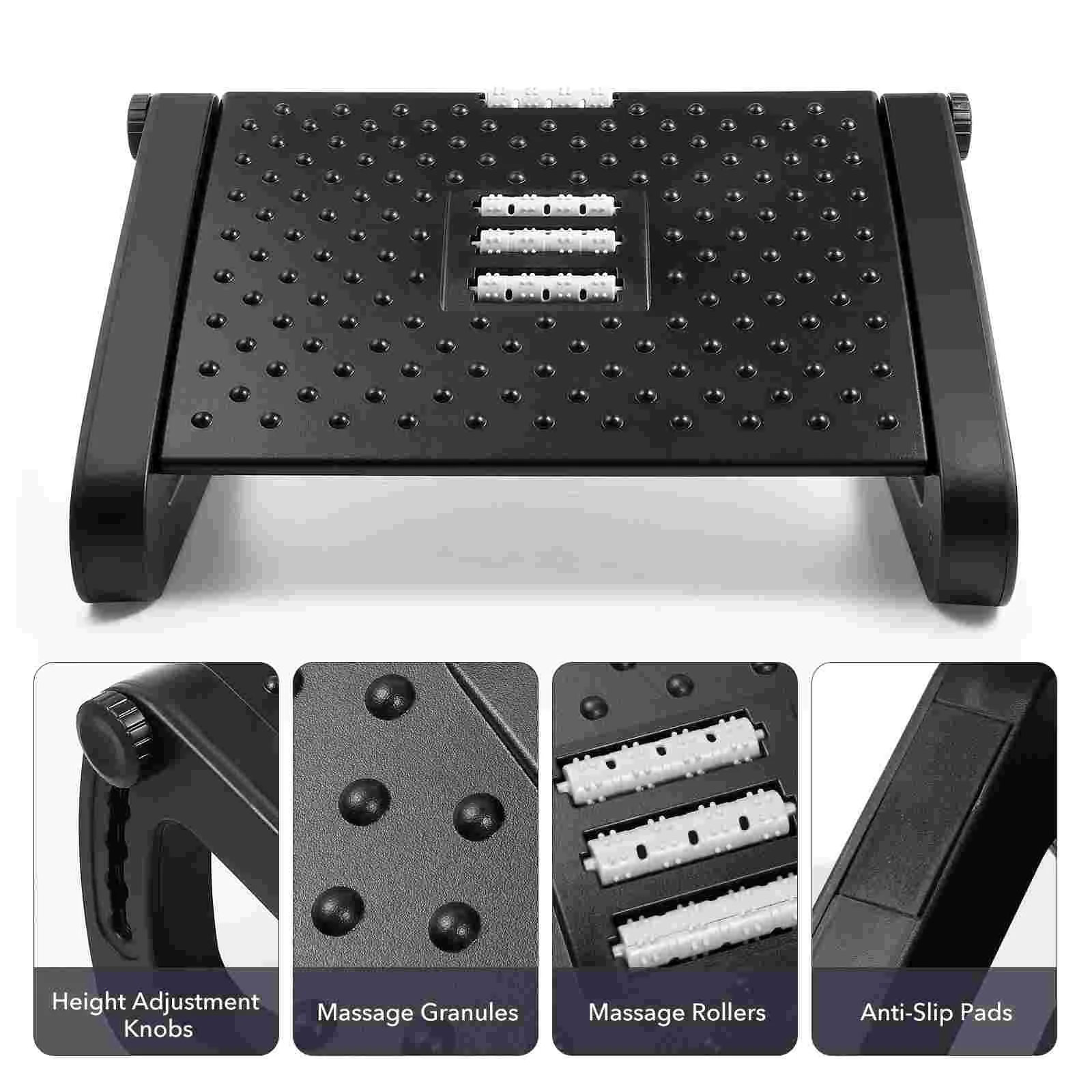 Office Footrest Ergonomic Chair Massage Roller Foldable Table Under Desk For Use Home Pedals