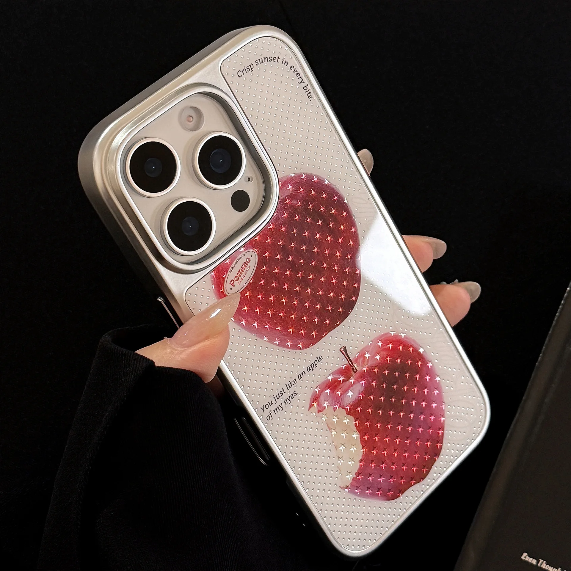 حافظة هاتف بحافة فضية مطلية بالكهرباء على شكل نجوم كورية لهاتف آيفون 16 15 14 13 12 Pro Max Plus غطاء صلب واقٍ مقاوم للصدمات #5