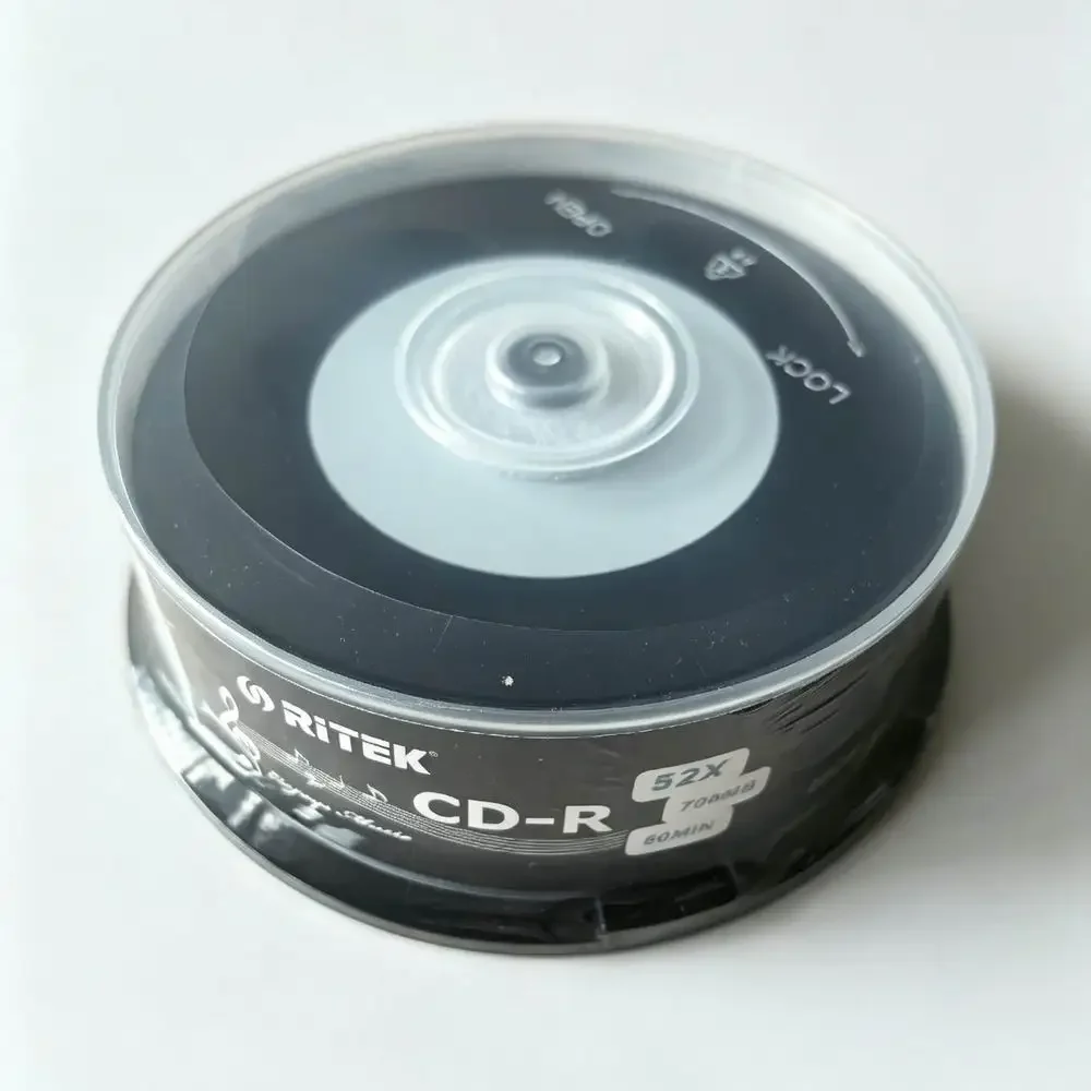 Black CD-R Disc Blank Disks Recordable 700MB 80MIN 52X 25Cake Discs