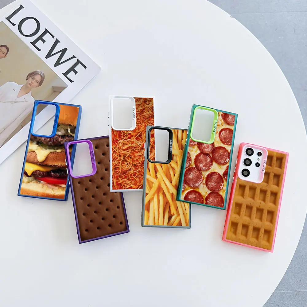 Noodles Food French fries Case for Samsung Galaxy S25 Edge S24 S23 S22 Plus S21 Ultra S20 FE Shockproof Color Phone Cover Shell