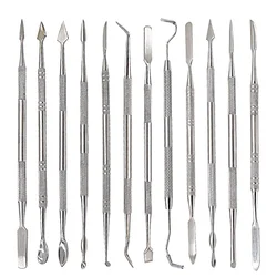 12 Pcs Wax Knife Kit Carve Clay Sculpture Tool Blade Pottery Metal Modeling Set Dental Jewelry Making