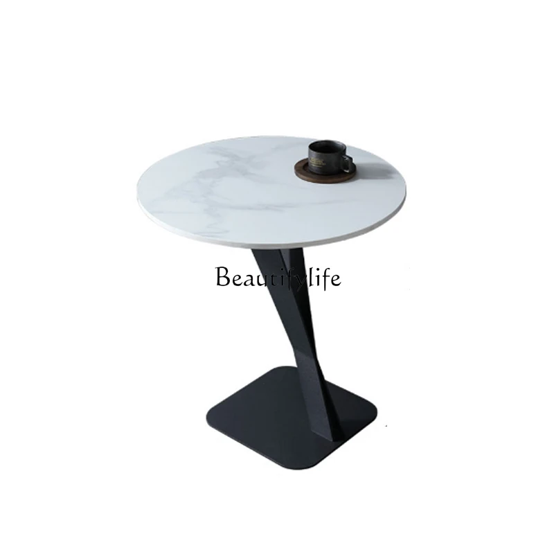 

Nordic Balcony Small Coffee Table Stone Plate Marble Mini Italian Light Luxury and Simplicity Side Table