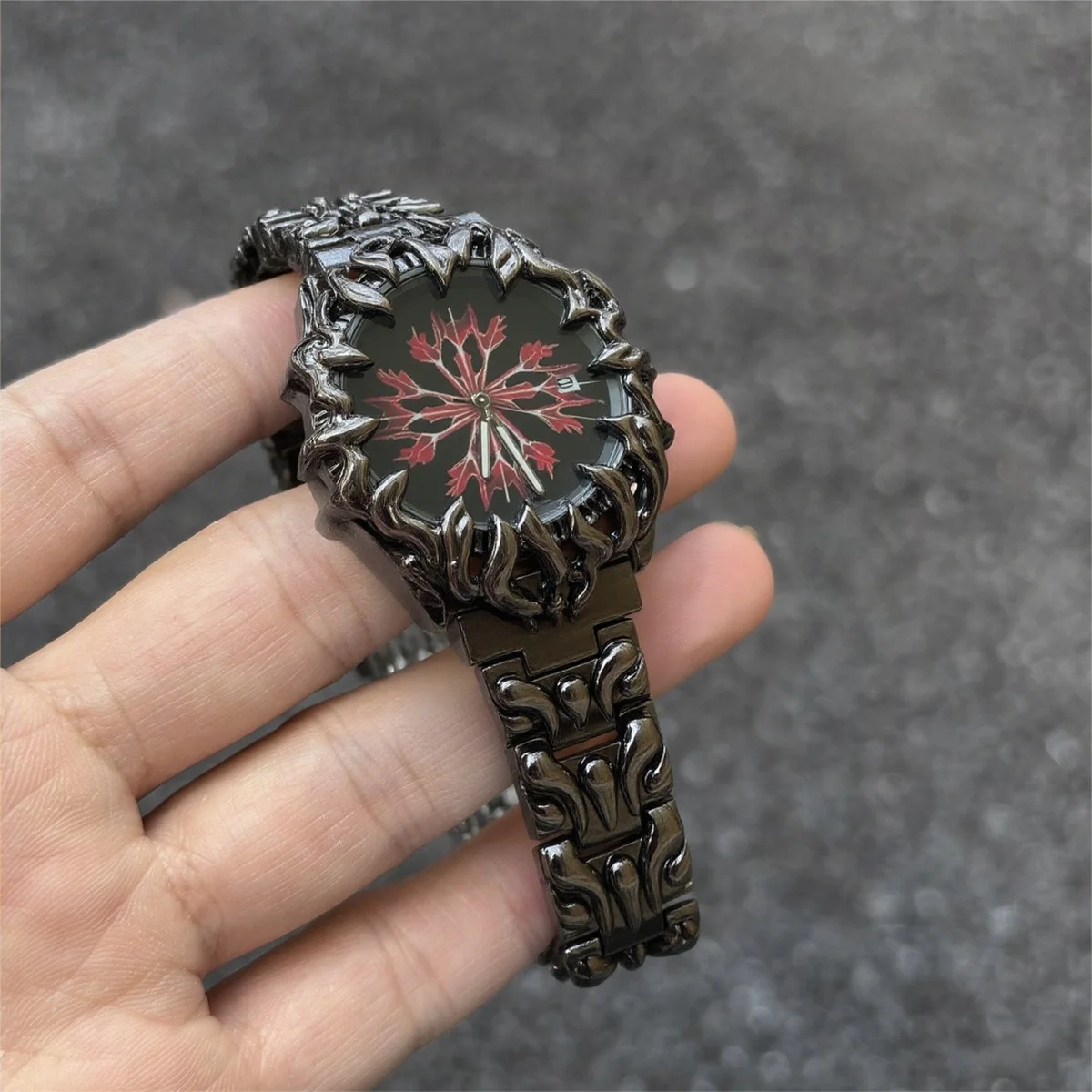

Top Creative Red Space-time crack design Quartz Watches Men Alabaster IndustriesDevil Claw Unique Watch Male AAA Clocks Relogio