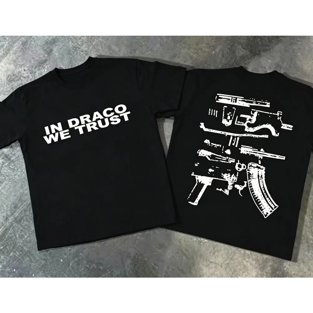 2026 New Arrival Unisex Short Sleeve Tee, "Draco We Trust" Print, Y2K Street Style Casual T-shirt