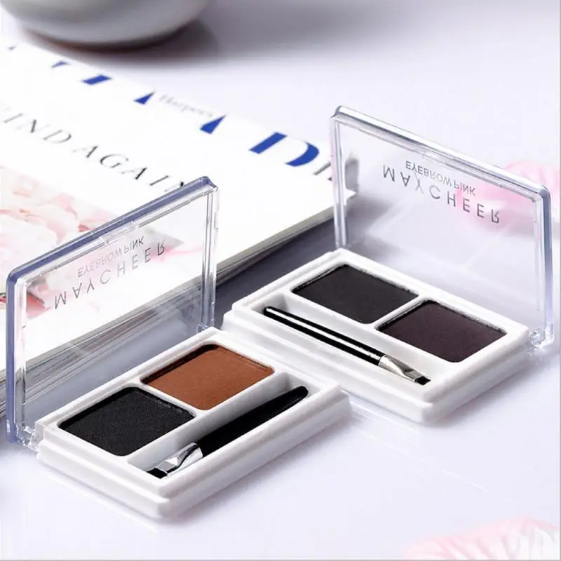 Lidschatten Make-Up 2 Farbe Wasserdichte Augenbraue Pulver Lidschatten Augenbraue Palette mit Pinsel Augenbraue Enhancer Professionelle