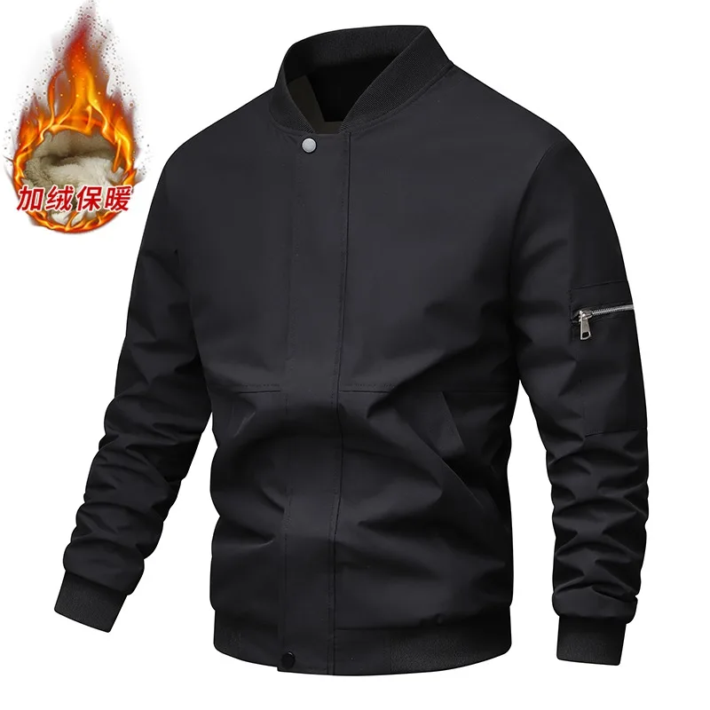 Long-sleeved Button Cardigan Fashionable Men's Autumn and Winter Jacket Men's Casual Trendy Stand-up Collar Top