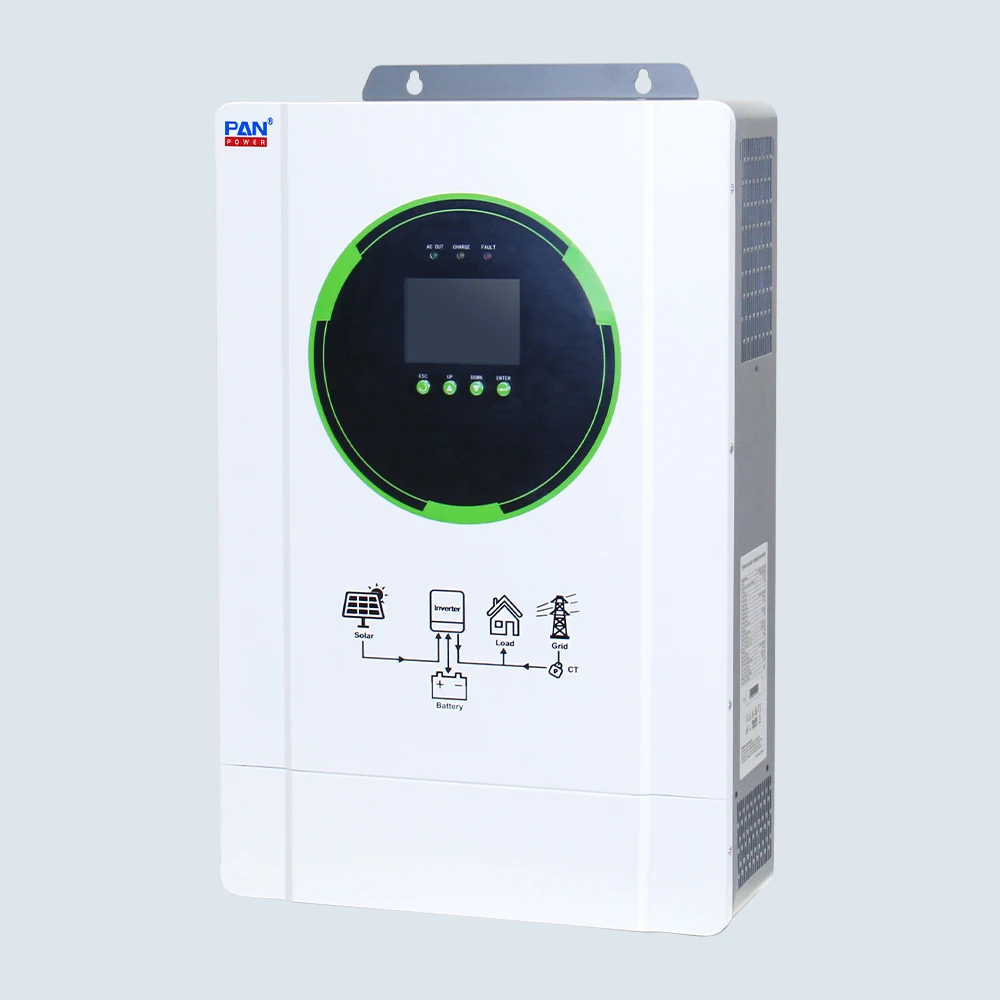 

PANPOWER 12KW Hybrid Inverter 230V On-Grid with CT Single & Three Phase Output 48Vdc Battery LCD Display for Home Use
