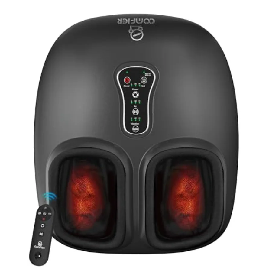 

Массажер для ног Шиацу с подогревом, разминанием, вибрацией, компрессией и пультом ДУ для лечения невропатии и плантарного фасциита, размер 13