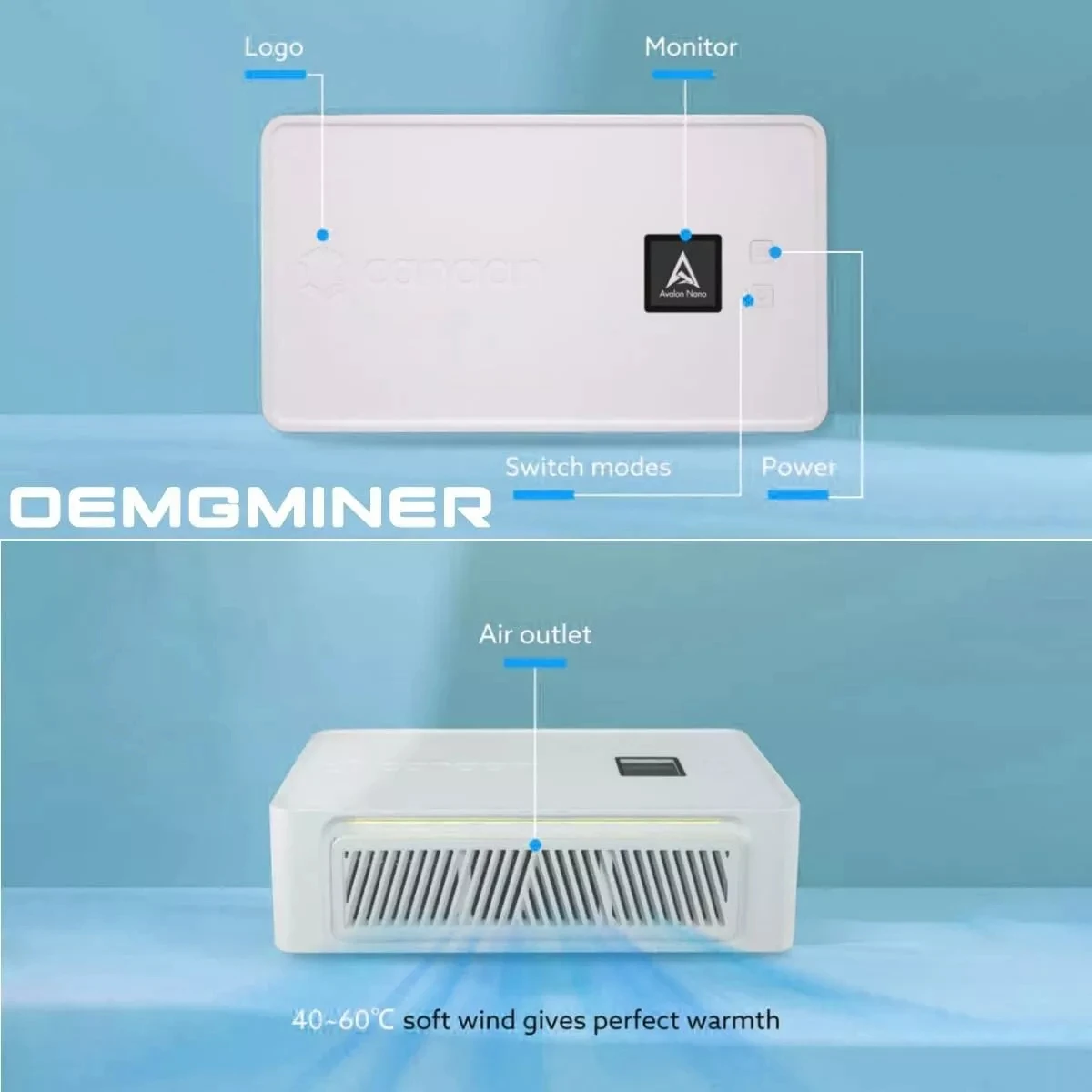 Stock en EE. UU. Bitcoin Miner Avalon Nano 3 Canaan máquina de minería con fuente de alimentación original Mini BTC máquina lotería Lucky Miner silencioso uso doméstico