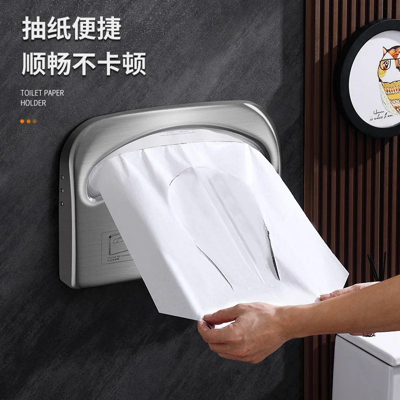Stainless steel toilet seat paper holder disposable special carton toilet wall mounted toilet paper box