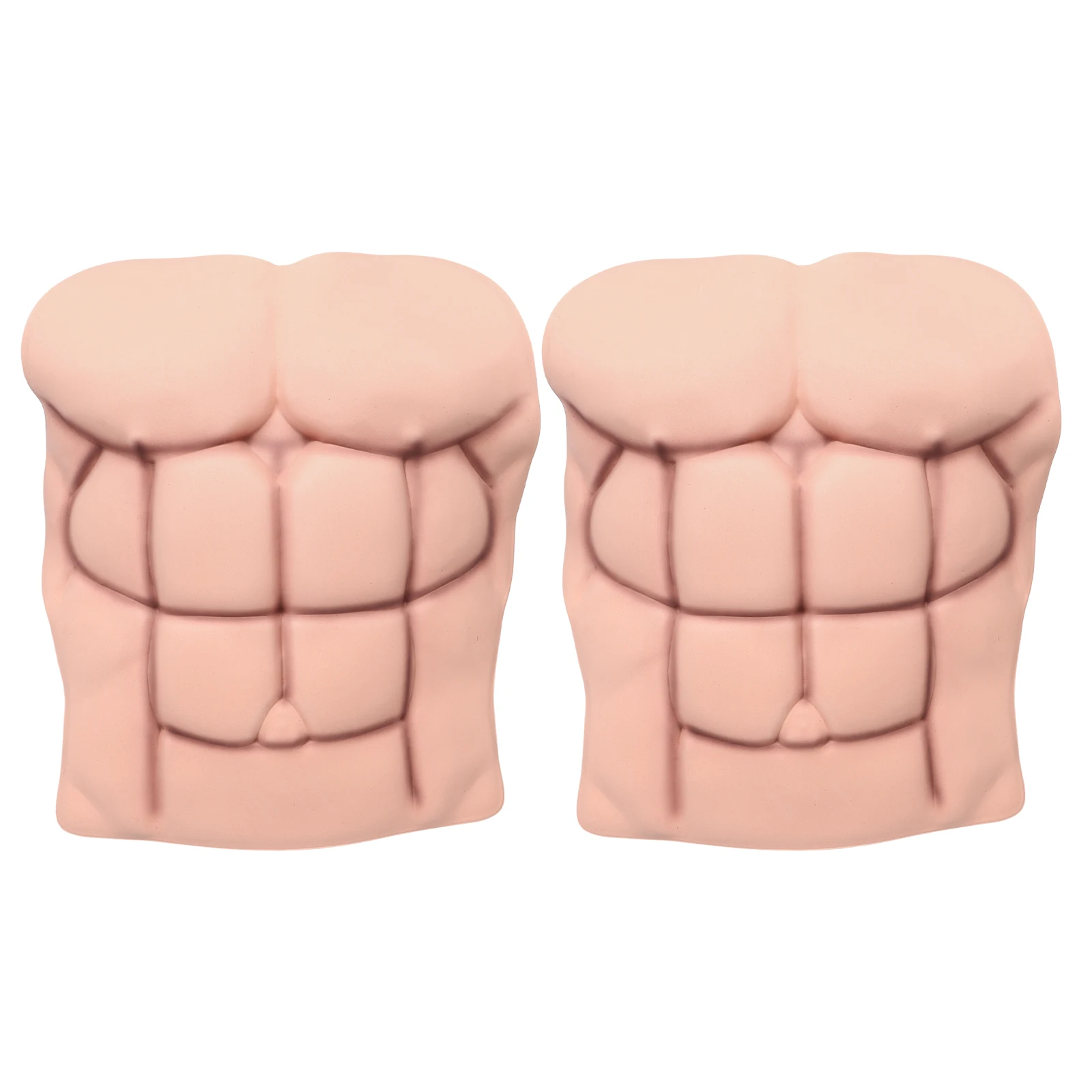 

2 Pcs Fake Muscle Clothing Chest Artificial Man Costume Party Garment Prop Abdominal Muscles Beige
