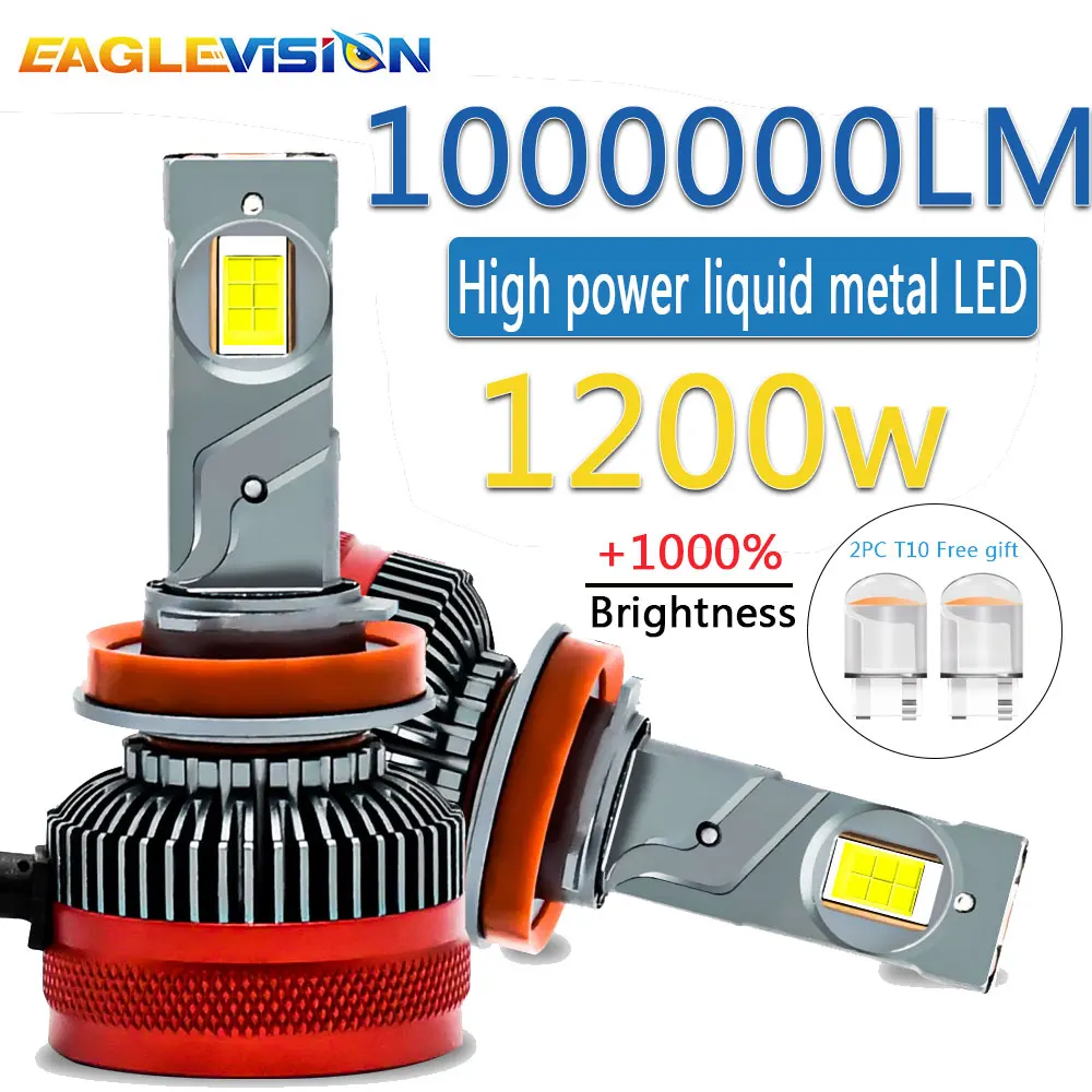 

EAGLEVISION High Power LED H4 Light for Cars 1200W Projection Bulb Canbus 7535 Chip 12v 24v 9005 9006 9012 H1 H4 H7 H11 12V 24V