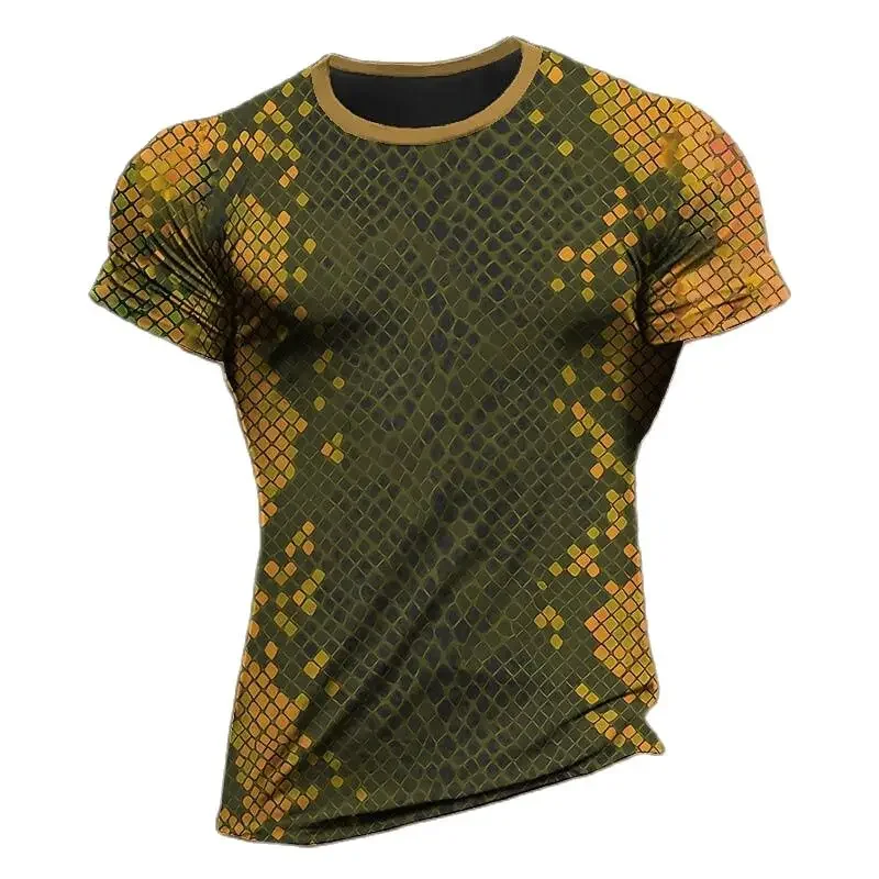 Summer Quick Dry Material Sports T-Shirts Outdoor Run Fitness Tracksuits Fashion O-neck T Shirt For Men Casual Breathable Tops